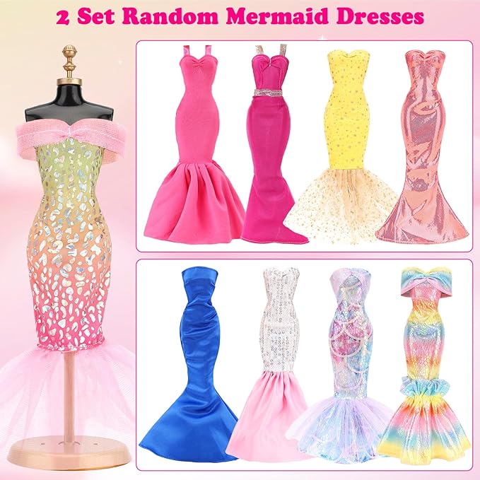 18 Set Doll Clothes Includes 8 Fashion Dresses 2 Long Evening Dress 2 Sequin Dresses 6 Tops 2 Pants 2 Skirts 2 Shorts Casual Outfits for 11.5 Inch Girl Dolls