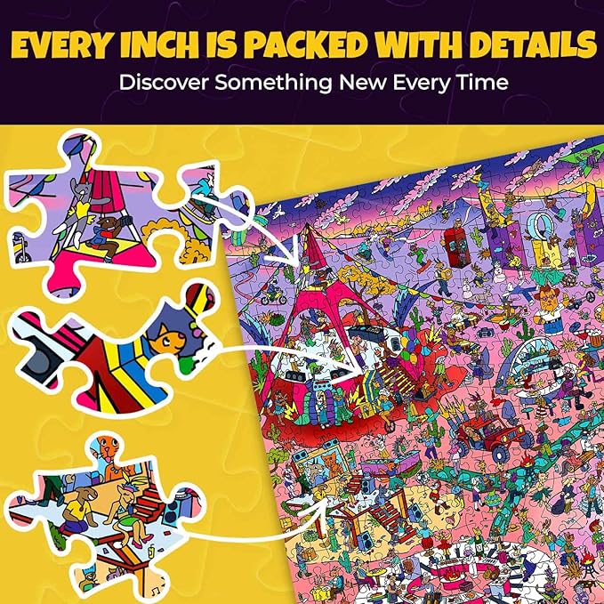 QUOKKA 1000 Piece Jigsaw Puzzle for Adults Desert Whirl – Puzzles for Adults 1000 Pieces Premium Box Packaging - Extra Fun with Hidden Secrets & Audio Story – Perfect Relaxation & Creativity & Gift