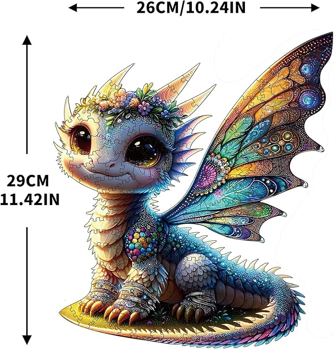 Wooden Puzzles for Adults, Dragon Wooden Puzzles 200 Pieces, Irregular Animals Fun Puzzles for Adults