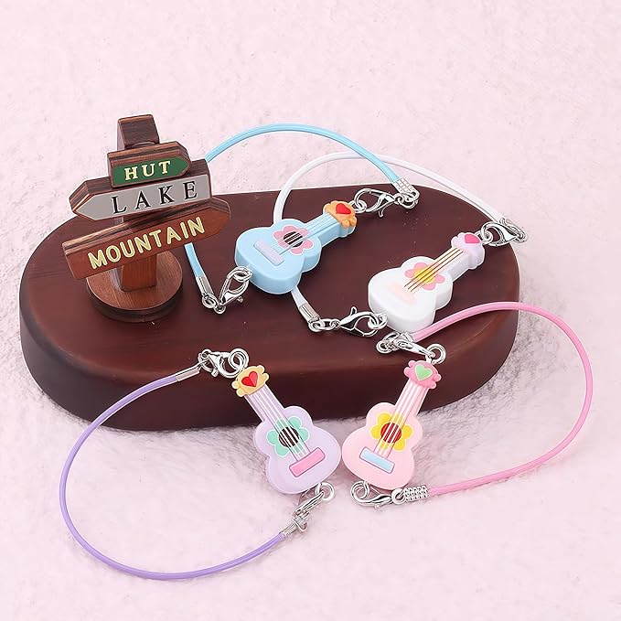 Doll Accessories for Labubu,2Pcs Cute Labubu Accessories Set,Including White and Blue Mini Labubu Guitar,17cm Labubu Accessories(no Doll)