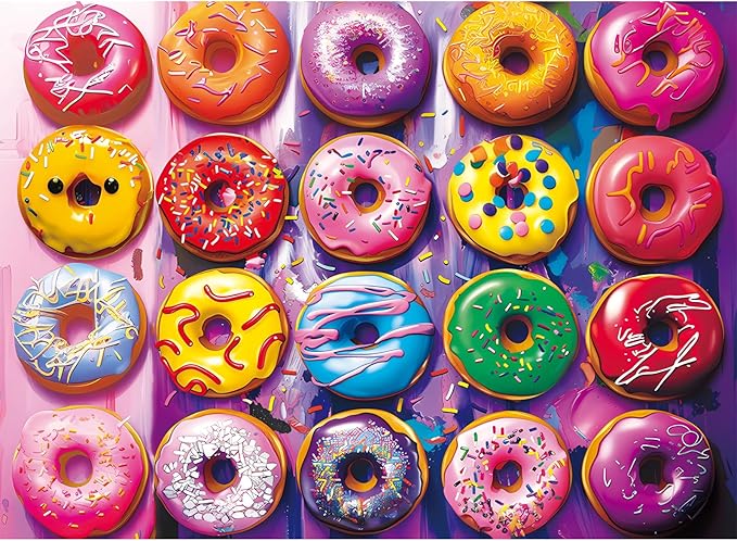 500 Pieces Puzzles for Adults–Colorful Donuts Puzzle for Adults Elderly–Recycled Paper Jigsaw Puzzle 500 Pieces–Glossy, Sturdy Pieces Challenging Family Game Great Gift Idea (20.5x15in)