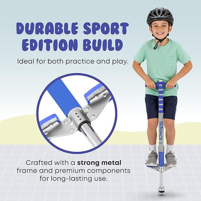 New Bounce Pogo Stick for Kids - Pogo Sticks, 40 to 80 Lbs - Sport Edition, Quality, Easy Grip, PogoStick for Hours of Wholesome Fun
