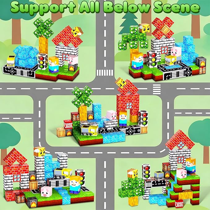 Magnetic Blocks, 100PCS Magnetic Building Blocks, Stacking Magnetic for Kids, Sensory Toy for STEM Constructions Magnetic Blocks for Boys Girls Age 3+, Holiday Birthday Gifts