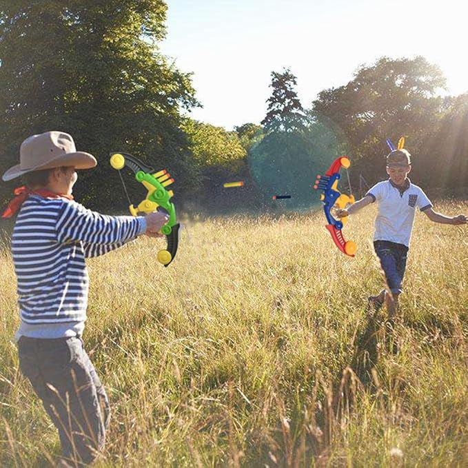Soft Arrow Bow Set for Kids Beginner, Easy Foam Archery Kit for Starters, with 4 Soft Darts Arrows, Safe Outdoor Indoor Shooting Games Activity for Toddler Boys Girls