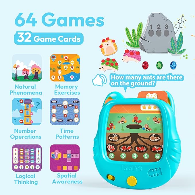 JOVA lalalark Kids Learning Tablet for Toddlers 3-5, 200 Pages Talking Flash Cards with Sight Words & Games, Montessori Learning Toys for Words, Simple Math, Logical Thinking, Easter Basket Stuffer