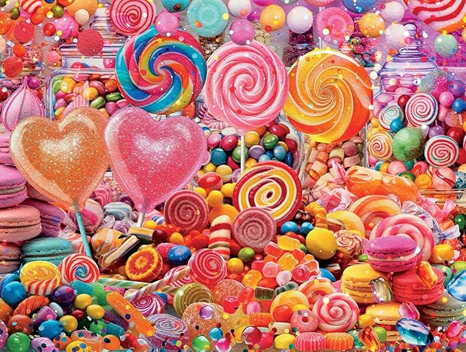 Crown Point Graphics Candy Shop 500 Piece Jigsaw Puzzle, Soft Touch Design, Made in USA