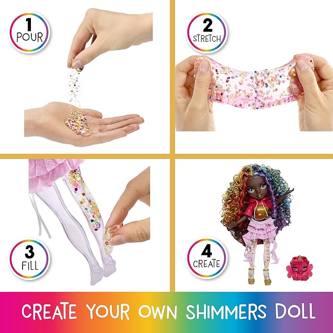 Rainbow High Rainbow Shimmers with Slime – Iris, 11” Fashion Doll, Create a Rainbow Doll, Slime Kit, Kids Gift 4+