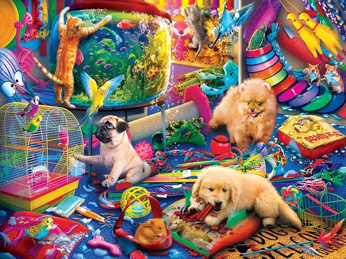 MasterPieces 550 Piece Jigsaw Puzzle for Adults, Family, Or Youth - Pet's Play Room - 18"x24"