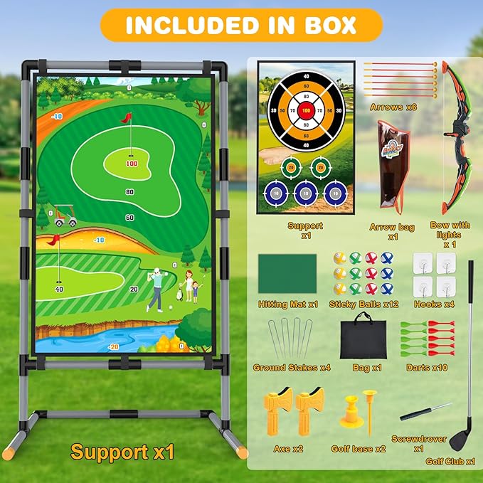 Golf Chipping Game Set – Double-Sided Mat with Stand, Fun Practice Game for Kids & Adults, Indoor & Outdoor Use