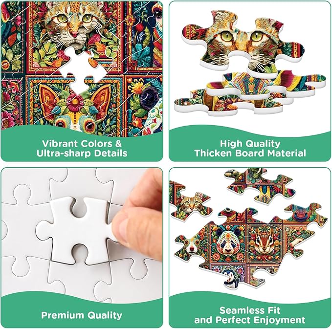500 Piece Puzzles for Adults, Beautiful Wild Animals Jigsaw Puzzle 500 Piece for Adults Seniors, Recycled Cardboard Birds Eagle Puzzle, Challenging Puzzles Gift for Family Game Night, 20.5 x15 in