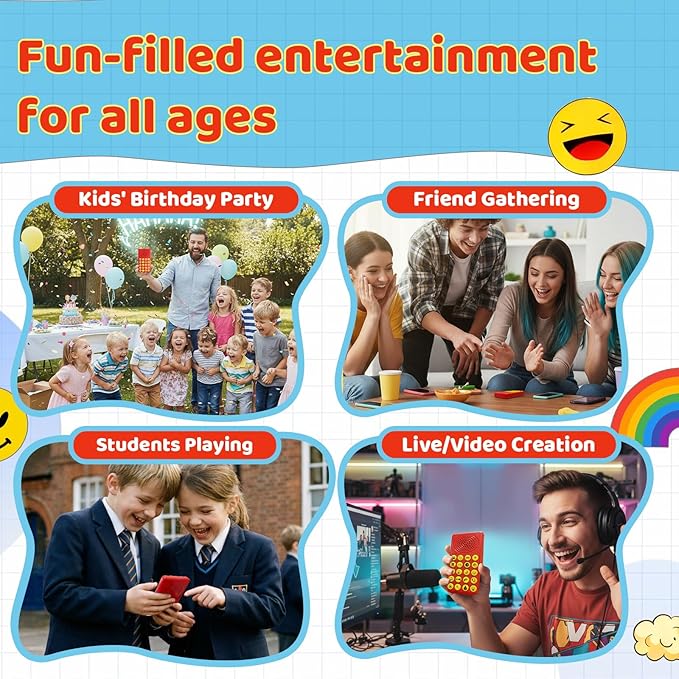 Sound Effects Machine - Easter Basket Stuffers for Kids - 20 Funny Sounds with Volume Control - Portable Electronic Sound Maker for Party, Game Night and Family Fun