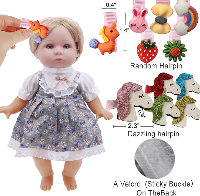 Alive Baby Doll Clothes and Accessories - 10 Sets Girl Doll Clothes Dress for 12 13 14 15 Inch Dolls, Baby Doll Clothes - Dolls Outfits Accessories with Hairpin & Underwear 22 Pcs for Girls Gift