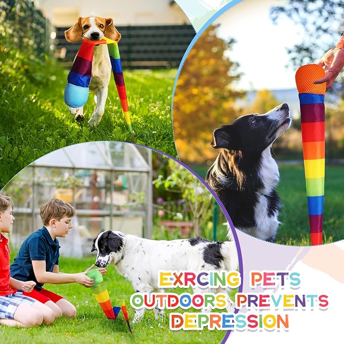 Leyndo 8 Pcs 26 Inch Throw and Catch Balls with Rainbow Tail, Fun Colorful Sports Comet Balls Playground Toys for School Classroom Beach Outdoor Camping Healthy and Fun Games (Multi Color)