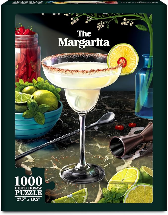 Jigsaw Puzzle 1000 Pieces - The Margarita, Brain-Boosting Fun for Adults, Families, Friends, Game Nights, Poster Included, Gifts for Cocktail Lovers, Finished Size 27.5" x 19.5"