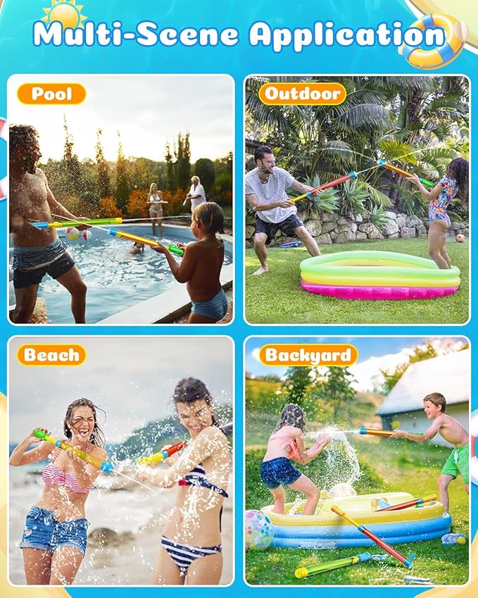Water Gun Squirt Toys for Kids Adults: Outdoor Blaster Water Guns for Kids Age 3-4-5-8-12 Bulk - Fun Water Squirter Toy for Swimming Pool Beach Summer Outside Party Games