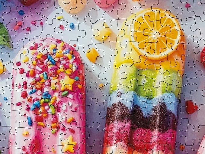 Springbok Summer Treats 500 Piece Jigsaw Puzzle for Adults - Colorful Popsicles - Unique Cut Pieces - Made in USA