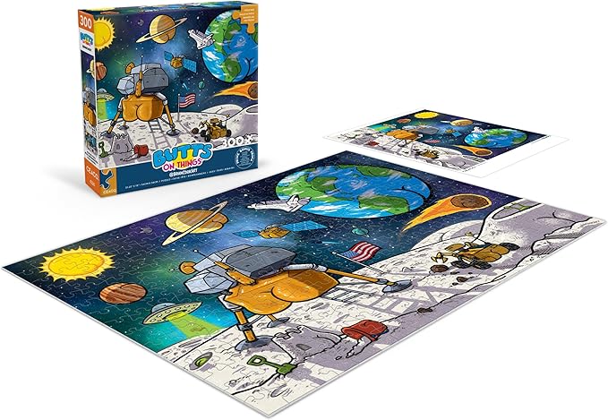 Ceaco - Brian Cook - Butts in Space - Large Piece Jigsaw Puzzle - Relaxing and Fun Activity for Adults