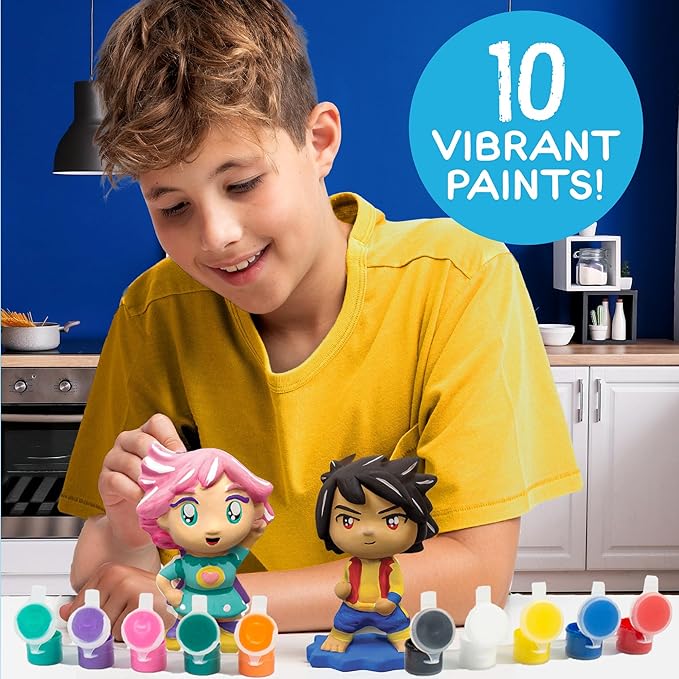 Made By Me Build & Paint Your Own Wooden Toys, DIY Wood Craft Kit, Easy to Assemble, Anime Figurines