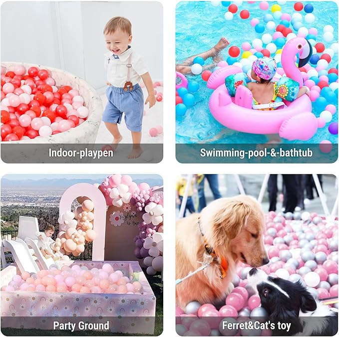 STARBOLO Ball Pit Balls for Toddlers Phthalate Free BPA Free Non-Toxic Crush Proof Play Balls for Toddlers Kids Pool Playhouse Pack of 100 200 500