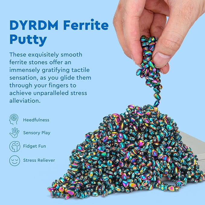 1000+ Original Ferrite Putty Colorful, Sensory Stones, Adult Fidget Stress Relief Desk & Office Item, Ferrite Stones Stocking Stuffers Gifts