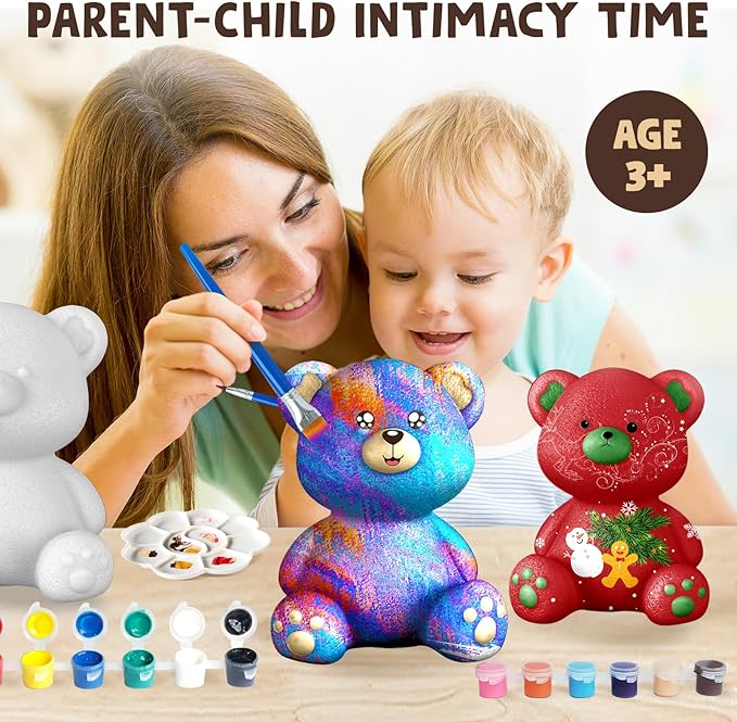 Goody King Paint Your Own Cat Lamp Kit, 2PCS DIY Cat Crafts Night Light, Easter Basket Stuffers, Arts & Crafts for Kids Ages 8-12, Painting Kit for Kids, Easter Birthday Gifts for Kids Ages 4 5 6 7 8+
