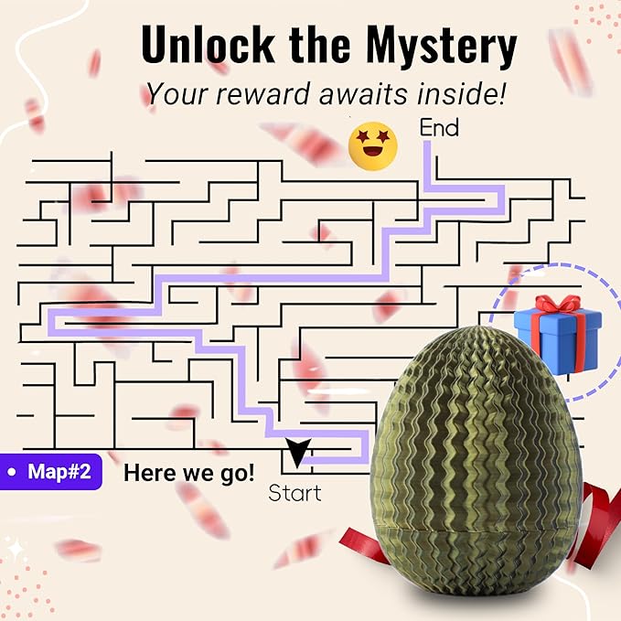 Maze Egg Money Puzzle Gift Box: Available in 4 Unique Internal Designs - Secret Cash Holder & Surprise Gift Container for Easter, Birthday, Wedding - Fun Brain Teaser Toy for Kids & Adults