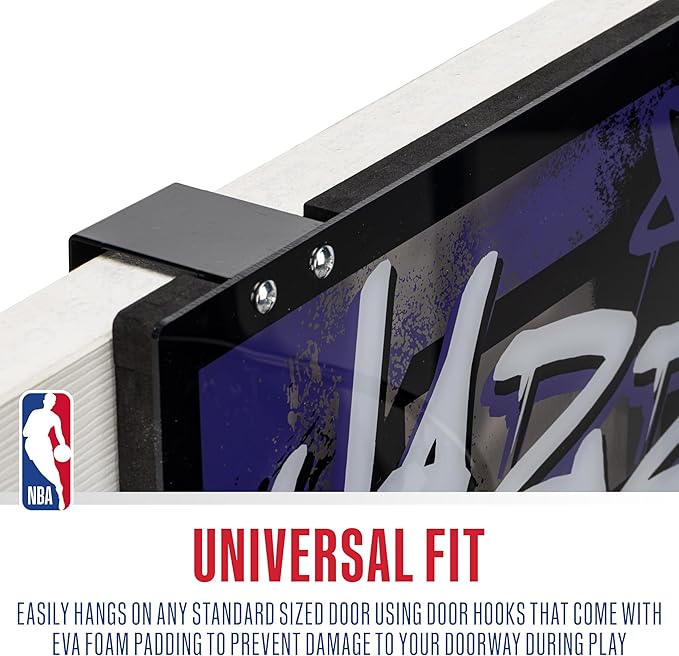 Franklin Sports NBA Team Over the Door Basketball Hoops - Kids Indoor Mini Basketball Hoop + Ball Set - NBA Fan Mini Hoops