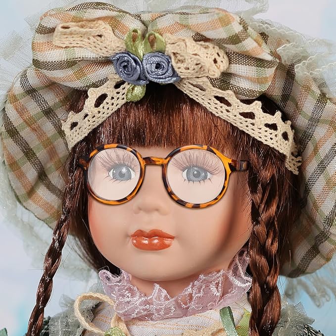 TOYANDONA Doll Glasses for 18 inch Doll Accessories, 6 Colors Round Mini Eyeglasses Dress Up Glasses with Clear Lens for Crafts Pets Creating Different Character Looks