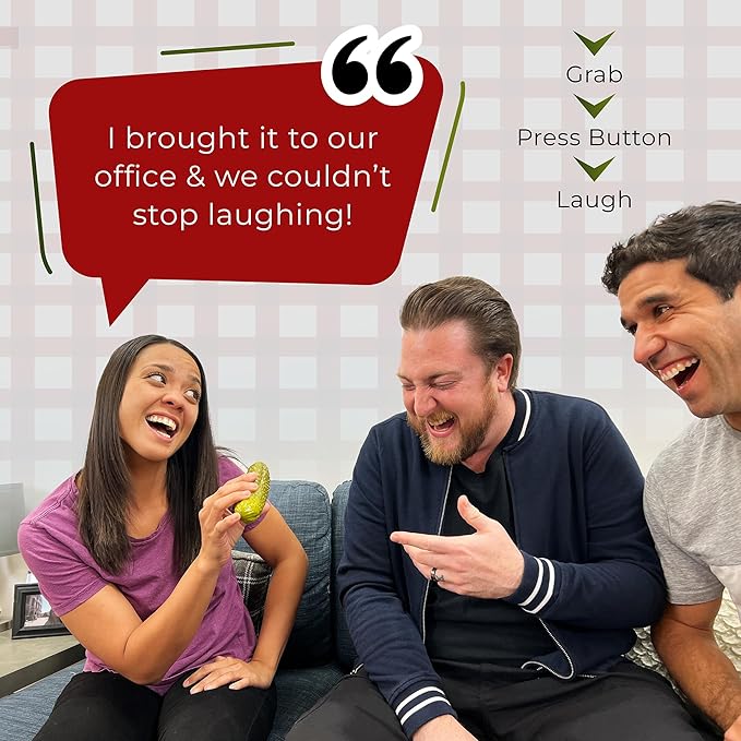 DR DINGUS Dad Joke Pickle Button - +100 Best Jokes - Dill-lightful Gift for Father or Family - Makes Everyone Laugh