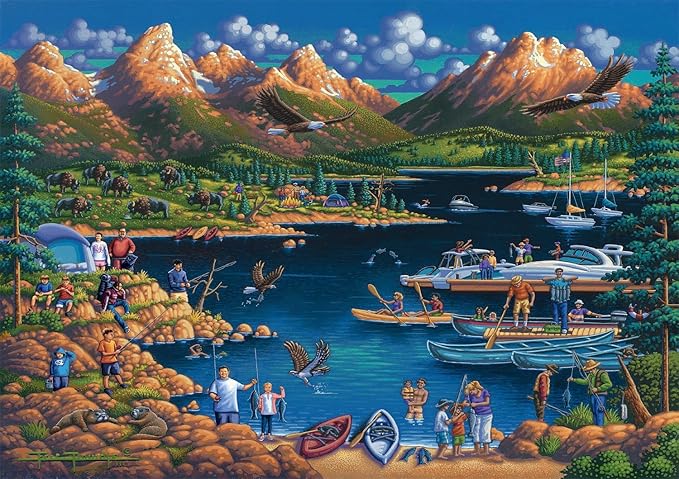 Buffalo Games - Eric Dowdle - Grand Teton - 300 Piece Jigsaw Puzzle for Adults -Challenging Puzzle Perfect for Game Nights - Finished Size is 21.25 x 15.00