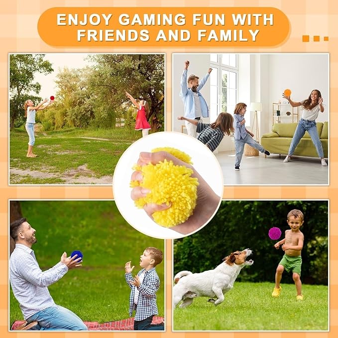 24 Pcs Kickballs Dodgeballs 4 Inches Soft Acrylic Yarn Dodgeballs Playground Balls Large Hand Ball Physical Education Equipment for Kids Adults Handball Outdoor Game Indoor Play, 6 Colors