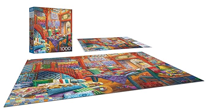 RoseArt - Hobby Haven - Quilt Shop - 1000 Piece Jigsaw Puzzle for Adults
