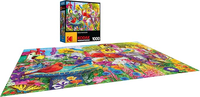RoseArt - Kodak Premium - Bird Bath Garden - 1000 Piece Jigsaw Puzzle for Adults