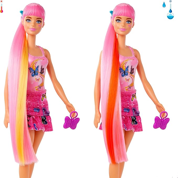 Barbie Color Reveal Doll & Accessories, Denim Series, Patchwork with 6 Surprises Including Color-Change (Styles May Vary)