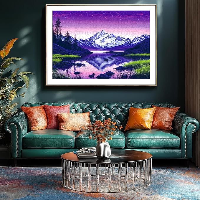 500 Piece Puzzles for Adults, Nature Landscape - Mountain Lake Scenery Puzzles for Adult, Art Jigsaw Puzzles for Adults 500 Pieces, Party Game Gifts Decoration (23 x 15 Inch)