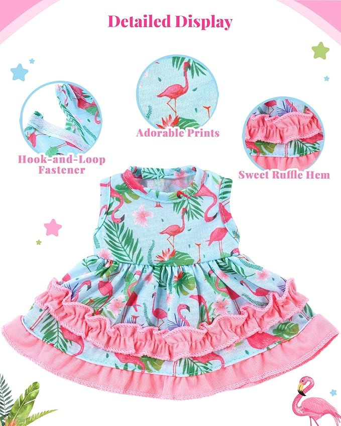 BABESIDE 6-Piece Alive Baby Doll Clothes and Accessories Set for 8-10 Inch Dolls, Includes Cute Dresses, Skirts, and Tops for Baby Dolls, for Kids(Not Doll)