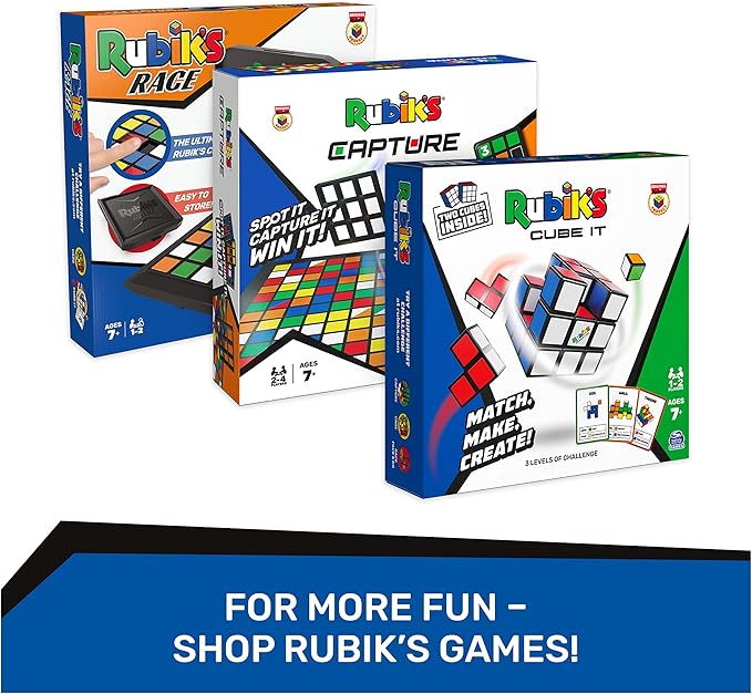 Rubik’s Cube, Original 3x3 Cube with Removable Stickers for Customization in Fun Patterns, Problem-Solving Brain Teaser, Classic Color-Matching Puzzle, Fidget Toy, Sensory Puzzle for Ages 8 & Up