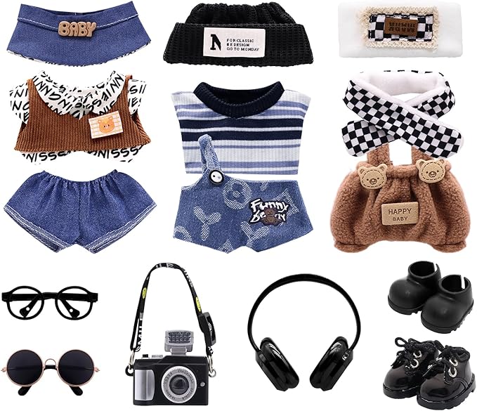 Clothes for Labubu, 9-piece Clothes and Accessories Set Designed - Style E