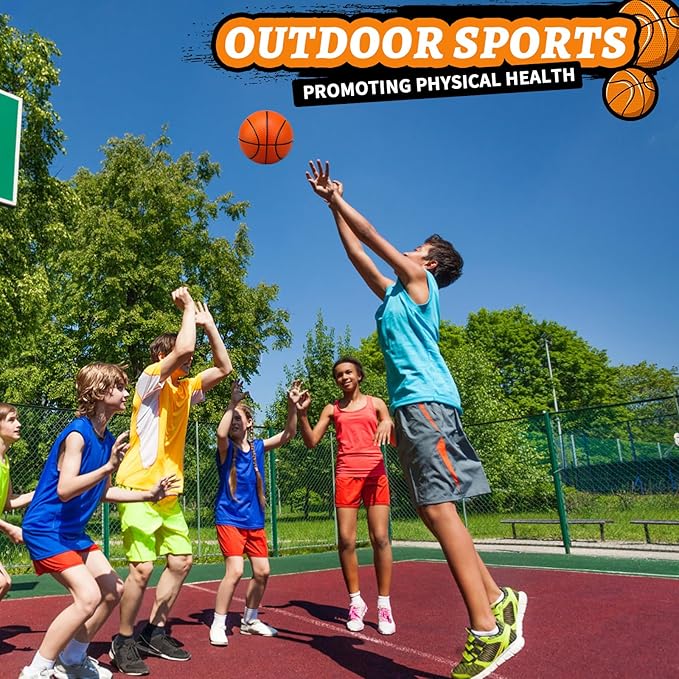 Mini Foam Basketball Replacement Ball for Indoor Hoop, Orange Silent Soft Squeeze Stress Ball Quiet Bouncy Toy for Kids Toddler, Beach Pool Indoor Outdoor