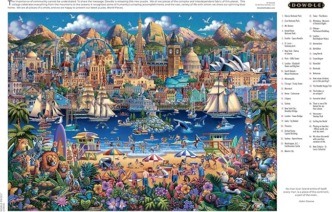 Buffalo Games - Dowdle - World Pieces - 1000 Piece Jigsaw Puzzle for Adults -Challenging Puzzle Perfect for Game Nights - Finished Size is 26.75 x 19.75