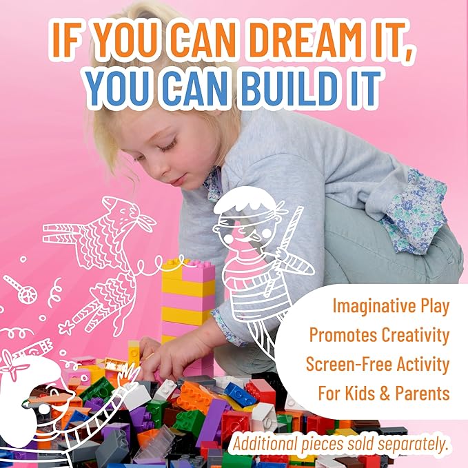 Strictly Briks Building Blocks Set - Toddler Blocks Ages 3-5 - Compatible with Lego Sets & Kids Building Kits - Durable Learning Toy - 84 Pieces, Multicolor