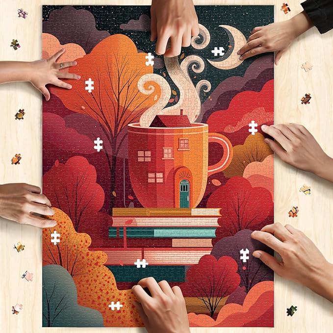 Forest Books Jigsaw Puzzles for Adults 1000 Pieces, Difficult Puzzles Perfect for Game Night, Great Gift Idea, Size 26.65 x 19.25 in