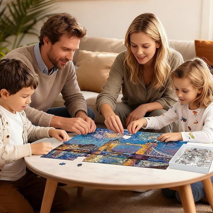 Puzzles for Adults 1000 Pieces Jigsaw Puzzles Impossible Puzzle with Letters on Back City Scene Landscape Puzzle Funny Gift Family Decoration Puzzles for Adults (27.56x19.7 Inch)