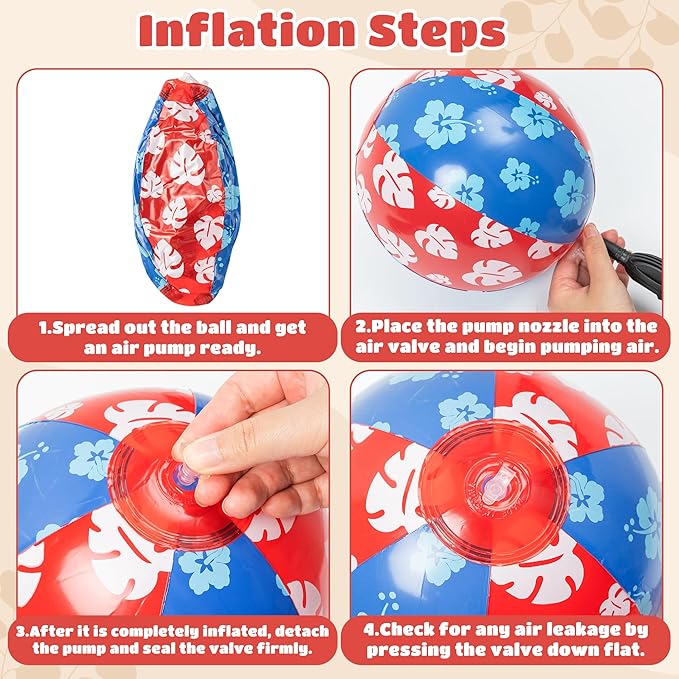 12 Pack Beach Ball Set, Reusable Colorful Inflatable Ball with Vacuum Storage Bag for Pool Party, Beach Games