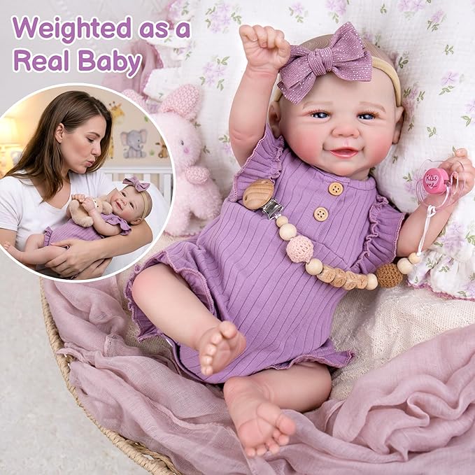 Aori Realistic Reborn Baby Dolls - Weighted Lifelike Newborn Baby Girl that Look Real with Flexible Limbs, Real Life Baby Doll Set with Outfit for Kids 3+, Parents, Elderly and Collectors