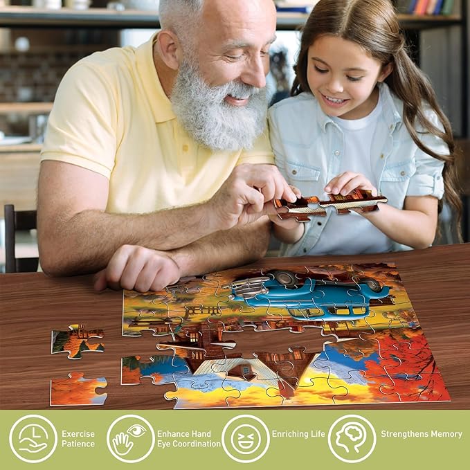 Biarek 6 Pack 36 Large Piece Puzzles for Seniors Puzzle Dementia Alzheimer's Products Activities for Elderly Adults Easy Jigsaw Puzzle Alzheimer's Gift for Patients in Nursing Home with 6 Storage Bags