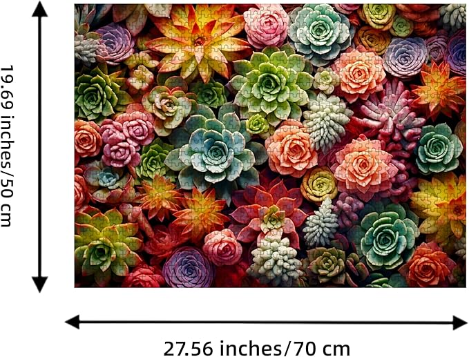 1000 Piece Puzzle for Adults - Succulent Plants - Family Toys, Gift (Succulent, 1000 Pieces)