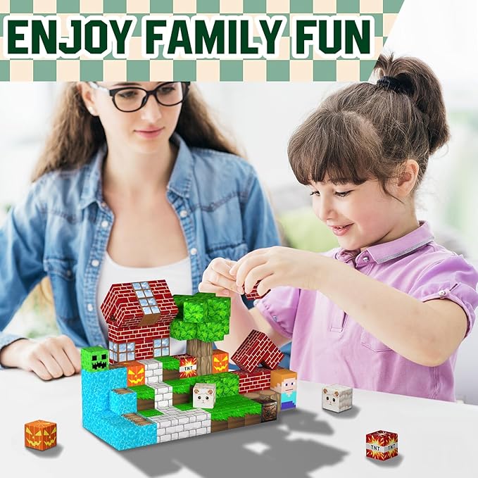 100 PCS Magnetic Blocks - Building Blocks Toy Magnetic Tiles Easter Basket Stuffers for Kids, Build World Cubes Toys Gifts for Kids Boys Girls Age 3 4 5 6 7 8-12 Year Old, Christmas Birthday Gift