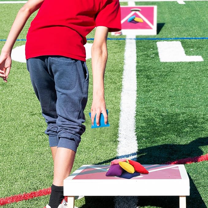 32 Pack Bean Bags Toss for Kids Cornhole Bean Bags Colorful Bean Bags for Tossing Canvas Toss Bags Hand Toy Toss Games Weights for Outdoor Yard Games, Assorted Colors (Fresh Colors, 2.76 x 2.76 Inch)