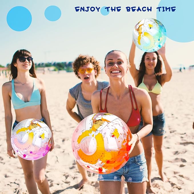 12 Pack 12 inches Inflatable Globe Blow up World Globe PVC Earth Beach Ball Globes for Party Bags Swimming Pool Game Geography Classroom Playing or Teaching Party Favors Decorations (Color Set 1)